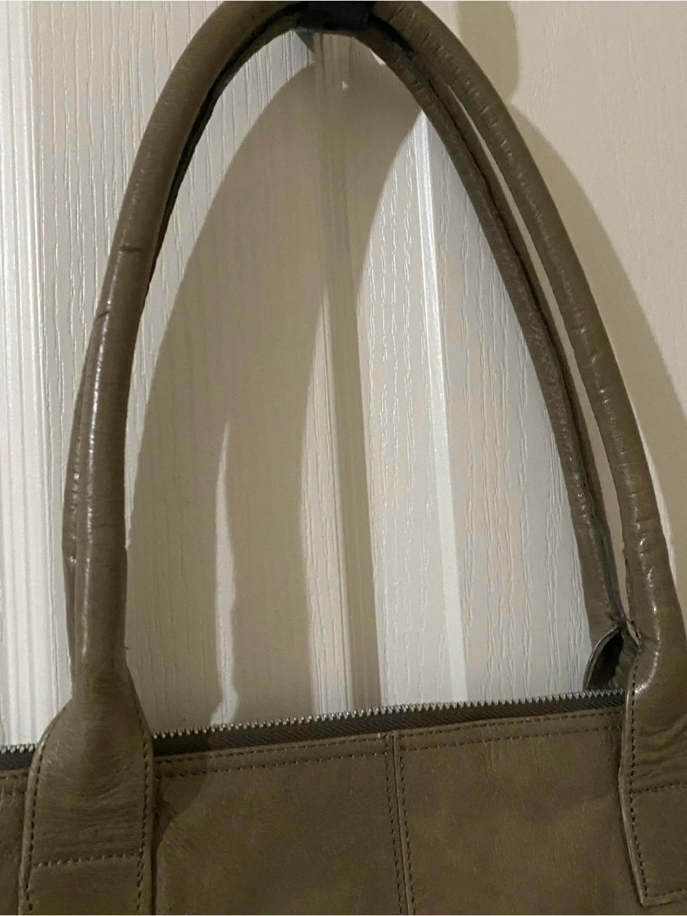 Latico Leather Green Tote Bag Zip Top Shoulder Bag Floral Lining
